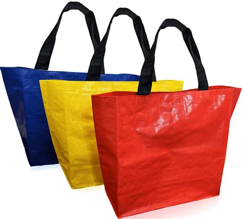 EUZODNAK 3PCS Extra Large Reusable Shopping Bags, Colorful Woven ...