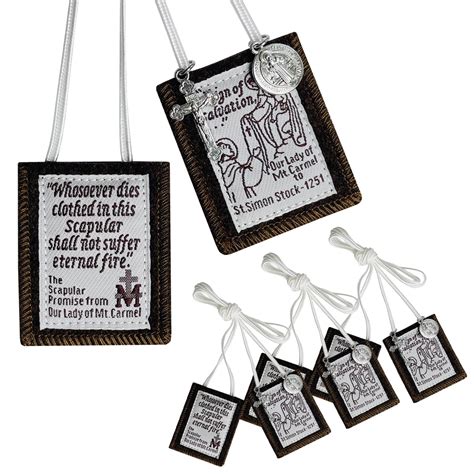 Buy TALPGOD Scapulars Catholic, 3 Pack Bulk Brown Scapular Of Our Lady ...