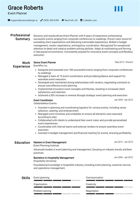 16 Event Planner Resume Examples And Templates for 2026 - ResumeDesign.ai