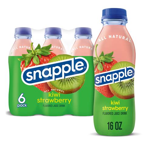 Snapple Kiwi Strawberry Juice Drink, 16 fl oz, 6 Count Bottle - Walmart.com