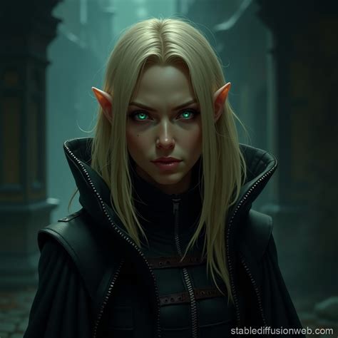 Dark Elf Investigator in Frank Frazetta Style | Stable Diffusion Online