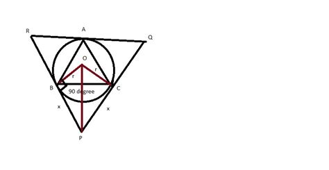 If tangent QR,PR,PQ are drawn respectively at A,B,C to the circle ...