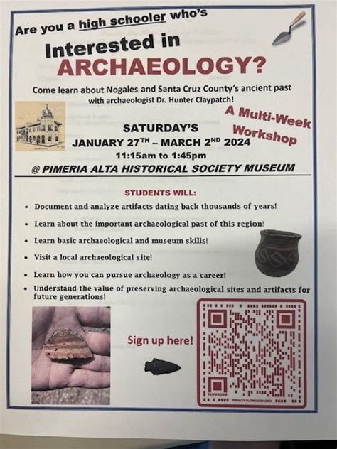 Archaeology Workshops for High School Students at PAHS, 136 N Grand Ave ...