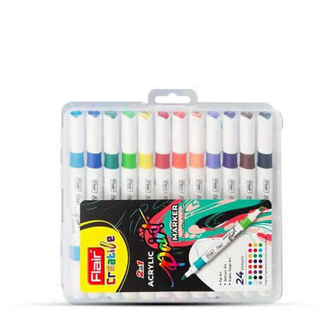 Flair Creative 2 in 1 Acrylic Paint Marker Set of 12 - SCOOBOO - Flair