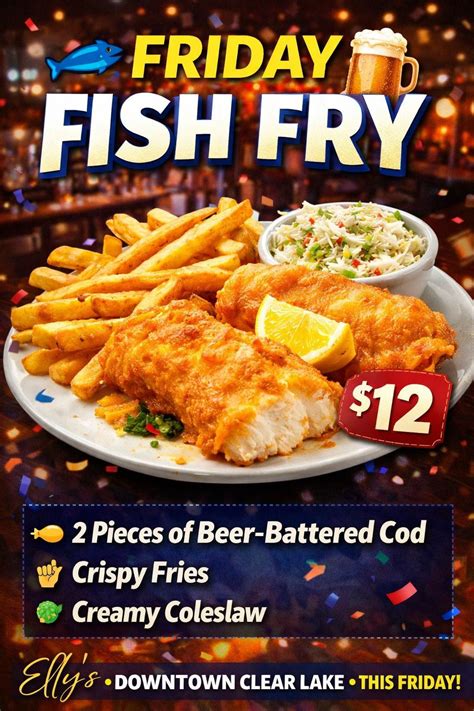 Fish Fry @Ellys, 12 South Shore Dr, Clear Lake, IA, United States, Iowa ...