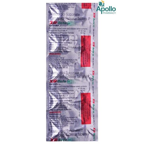 XM BETA 50MG TABLET Price, Uses, Side Effects, Composition - Apollo ...