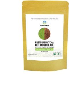 Nature veda Premium Matcha Hot Chocolate Powder Instant Mix (Healthy ...