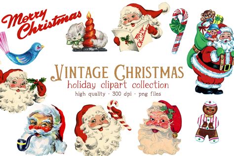 Retro Christmas Clip Art Christmas Clip Art Bundle Retro Groovy