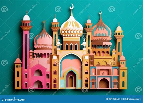A Traditional Islamic Religious Mosque Building Made from Paper Cutout ...