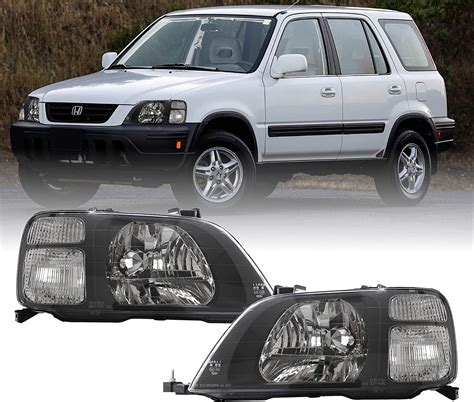 USR DEPO 97-01 CRV Headlights - JDM Style Black Housing Clear Lens Front Headlight Set (Left ...