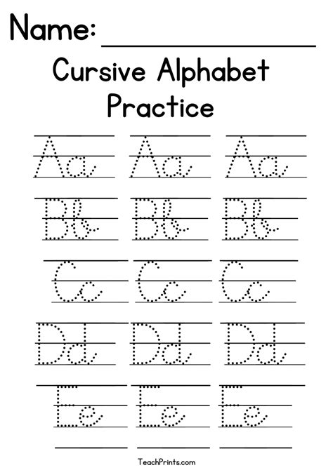 Cursive Alphabet Tracing Worksheets - Free Printables - Teach Prints