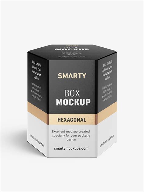 Hexagonal box mockup / white - metallic - kraft - Mockups Design