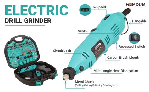 Homdum Multifunctional Mini Rotary Die Grinder Kit with Flexible Shaft ...