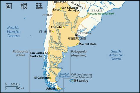 阿根廷跟中国地图对比展示_地图分享