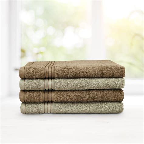 Swiss Republic Signature 4 Piece 630 GSM Cotton Hand Towel - Dark Brown ...
