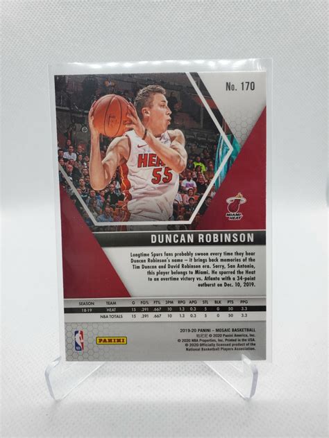 Duncan Robinson - Heat - 2019-20 Panini Mosaic - Base Rookie - #170 - I ...