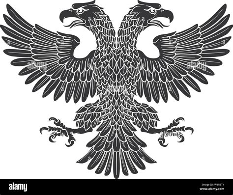 Double headed Imperial Eagle with Two Heads Stock Vector Image & Art ...