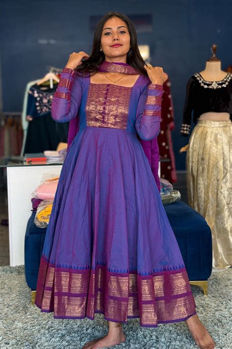Pushpa Blue Premium Ethnic Dress Online | Label Kamra