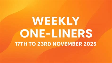 Weekly Current Affairs One Liners 17th to 23rd of November 2025