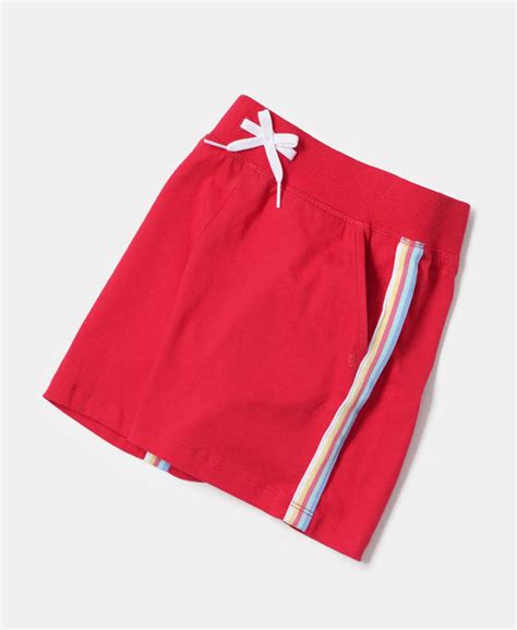 Buy Girl's Super Combed Cotton Solid Shorts with Side Taping - Team Red ...