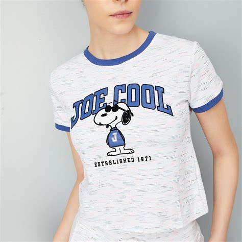 Buy Women Peanuts Printed Sports T-shirt Online at just Rs. 499.0 ...