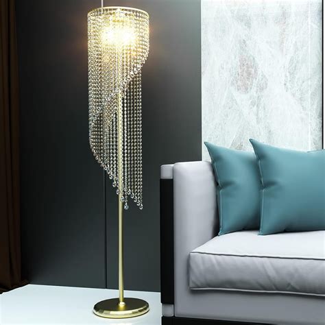 Gold Crystal Glass Floor Lamp Preciosa / Beautiful Louis XV Style