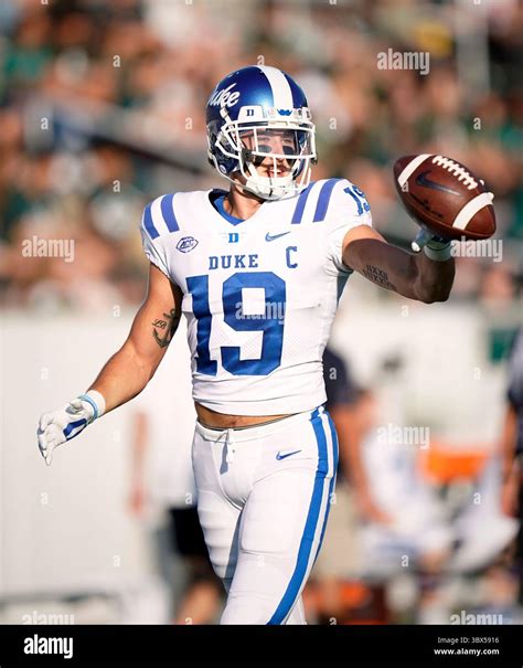 September 4 2021: Duke Blue Devils wide receiver Jake Bobo (19) warms ...