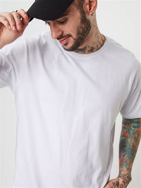 Men's Boxy Fit Solid White T-Shirt