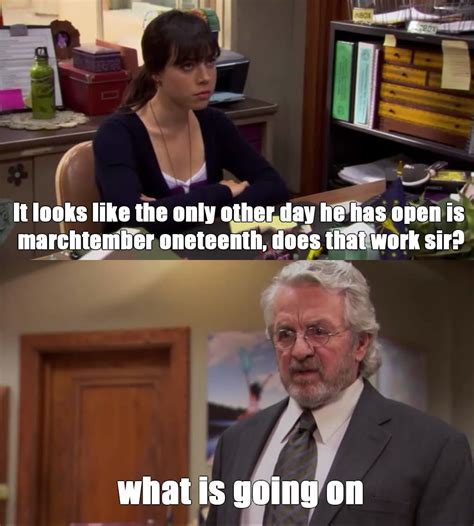 #parksandrec :) April: Sorry, he's busy now. Doug: Can I reschedule ...