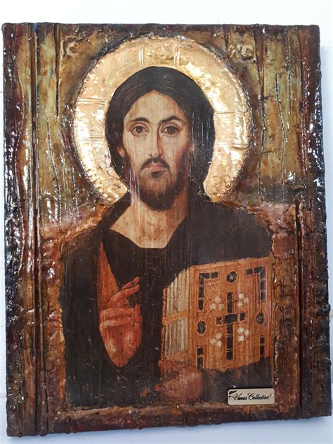 Jesus Christ Pantocrator Blessed of Sina Icon -Orthodox Byzantine Greek ...