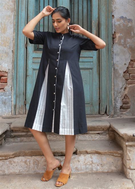 Get Mandarin Collar Black Dress at ₹ 1400 | LBB Shop