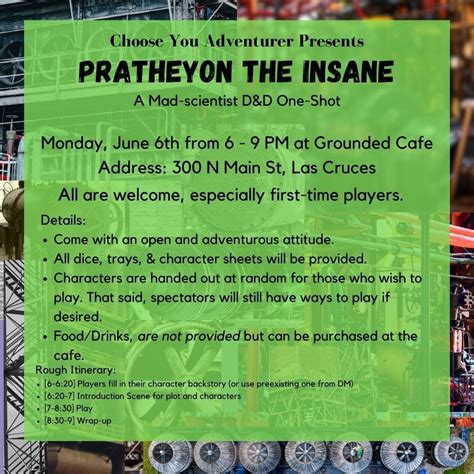 CYAs Mad Scientist One-Shot: Pratheyon the Insane, Grounded, Las Cruces ...