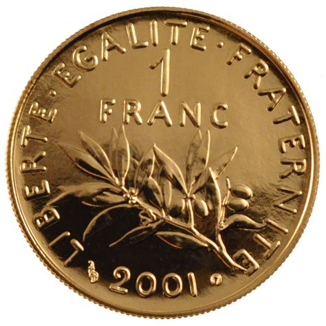 #56382 Vème République, 1 Franc Semeuse or : FDC, 1 Franc, De 151 à 500 ...
