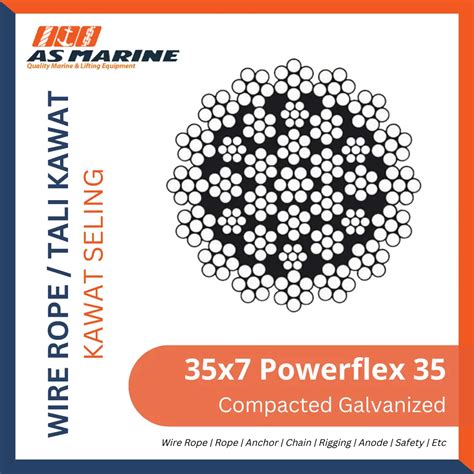 Wire Rope 35x7 Powerflex 35 Compacted Galvanized | PT. Anugrah Sukses ...