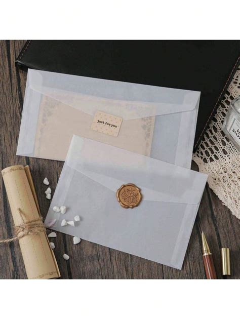 SHEIN 10pcs/Set Blank Translucent Envelope For Invitations Postcards ...