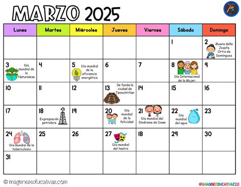 Calendario marzo 2025 con efemérides para rellenar PDF_Página_6 - Imagenes Educativas