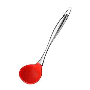 Buy Baskety Premium Solid Silicone Ladle Heat Resistant Soup Ladle ...