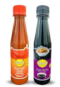 Everin Zingy and Zesty Red Chilli Sauce & Soya Sauce Combo : 200 grams ...