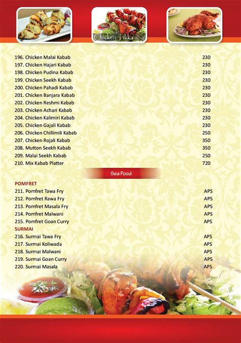 Menu at KAVISH NX, Navi Mumbai