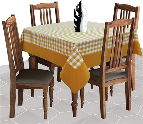 Buy AIRWILL, 100% Cotton Self Designed 4 Seater Table Cloth, Pack of 1 ...