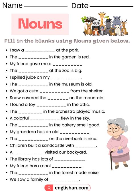 What Is A Noun Worksheet Nouns