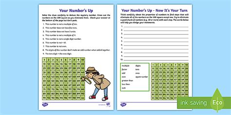 Your Number's Up Worksheets