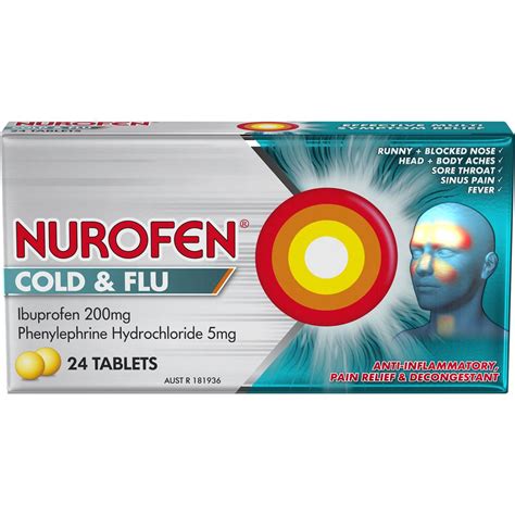Nurofen Cold And Flu Multi-symptom Relief Tablets 200mg Ibuprofen 24 ...