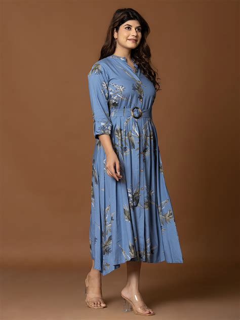 Printed Cotton Blend Dress – mbz.in