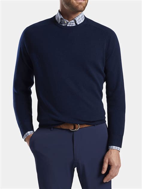 Peter Millar Crown Crafted Men's Wool Interlock Crewneck Sweater ...