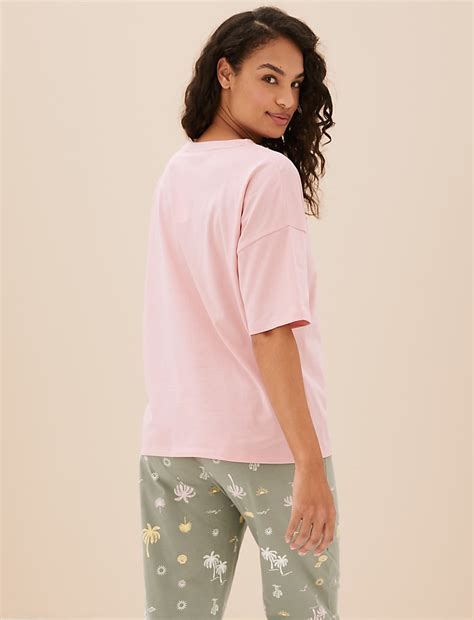 Buy Pure Cotton Palm Tree Pyjama Top at Marks & Spencer