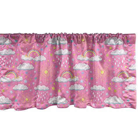 Ambesonne Rain Window Valance, 3 Color Rainbow, 54" X 12", Multicolor ...