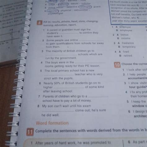 11 Complete the sentences with words derived | StudyX