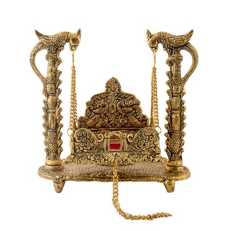 Buy Metal kala Aluminium Laddu Gopal Jhula (Golden, 18 * 19) Online at ...