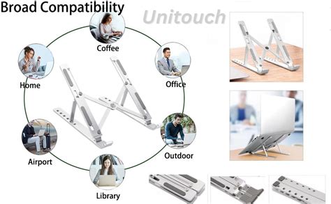 Unitouch 6 Angles Adjustable Aluminum Ergonomic Foldable Portable Over ...